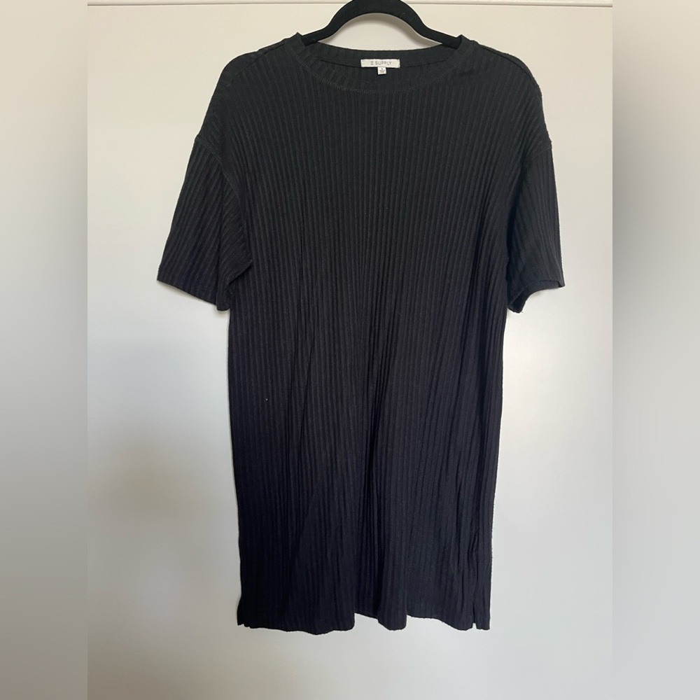 Black Ribbed Knit Dress